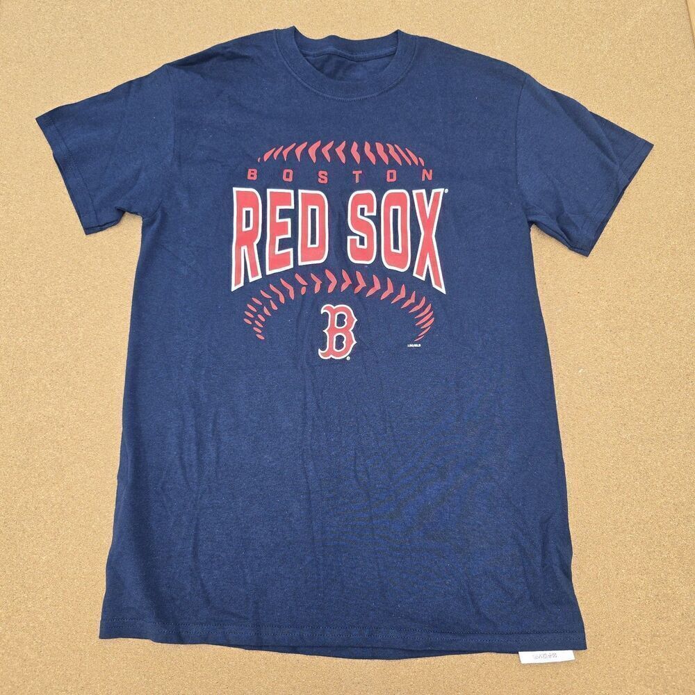 Boston Red Sox Shirt Men's Sm Blue Graphic Logo Tee Short Sleeve Fan Gear (C31)